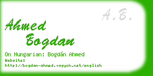 ahmed bogdan business card